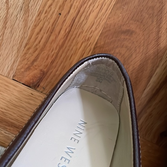 Nine West Leather Brown Loafer Buckle Flat Driving Moc Moccasin Shoe Women 6 - Picture 4 of 7